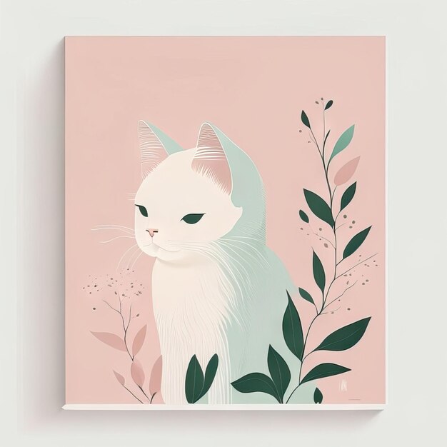 Foto ilustración minimalista de gato