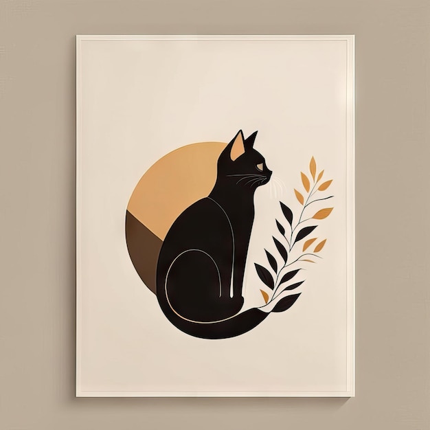 Foto ilustración minimalista de gato