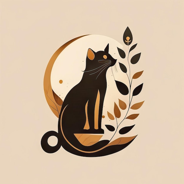 Foto ilustración minimalista del gato