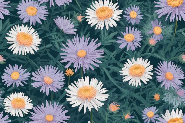 Foto ilustración minimalista de una ia generativa de una sola flor de aster