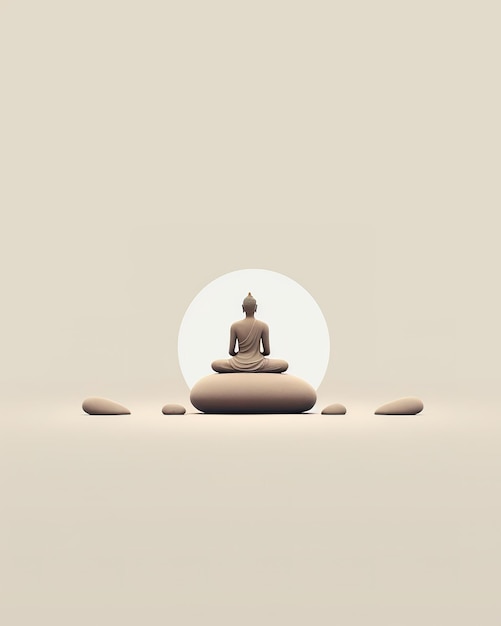 Foto ilustración minimalista del jardín zen