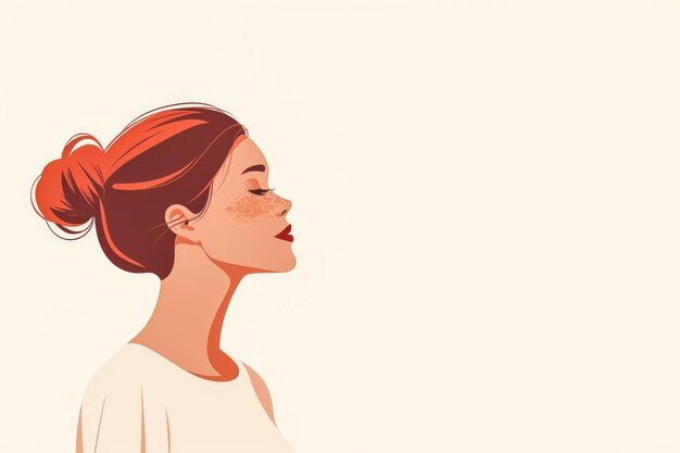 Ilustración minimalista de una mujer con espacio de copia para el texto