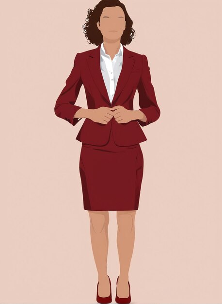 Ilustración minimalista de una mujer en traje de negocios