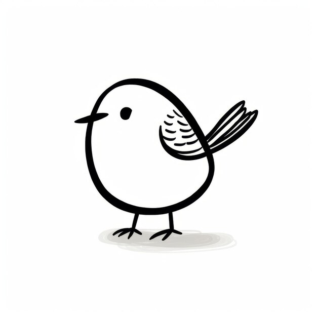 Ilustración minimalista de pájaros de dibujos animados con un diseño limpio y simple