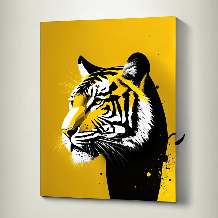 Foto ilustración minimalista de tigre