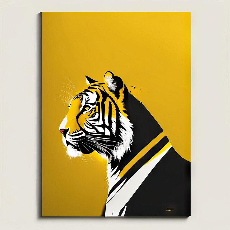 Foto ilustración minimalista de tigre
