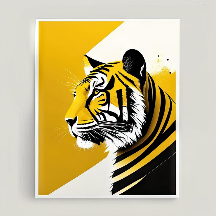 Foto ilustración minimalista de tigre