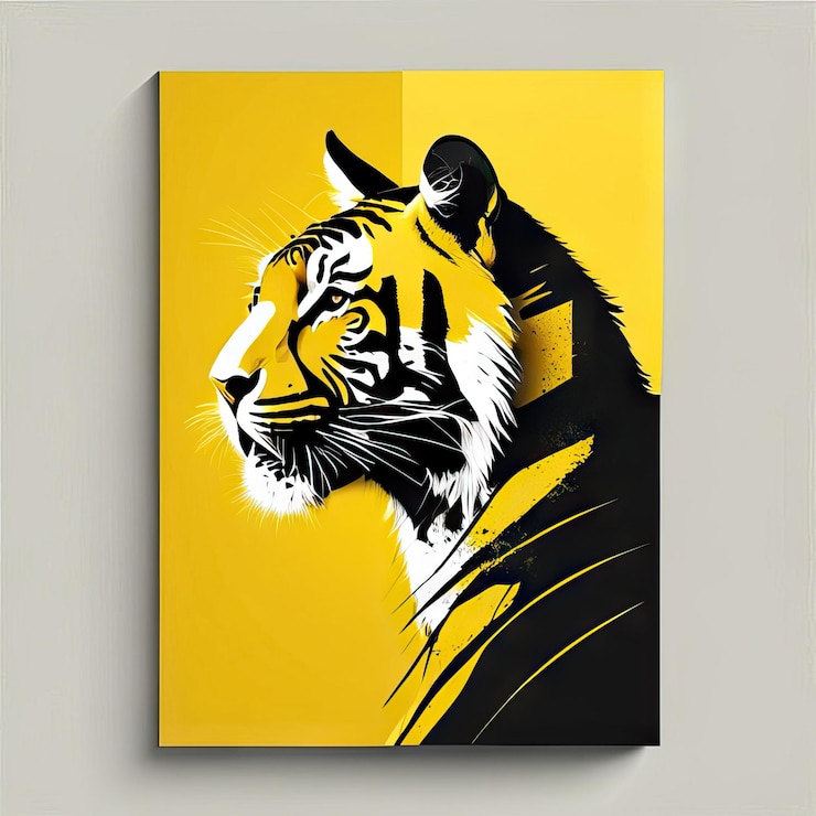 Foto ilustración minimalista de tigre
