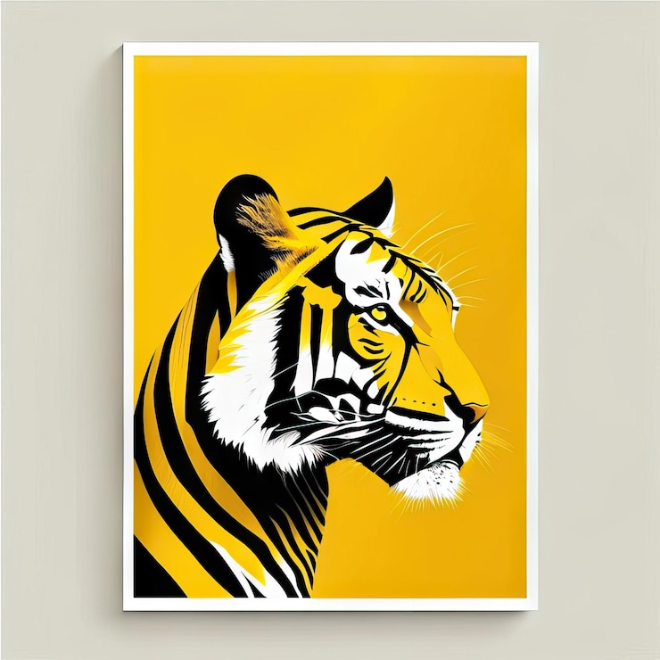 Foto ilustración minimalista de tigre