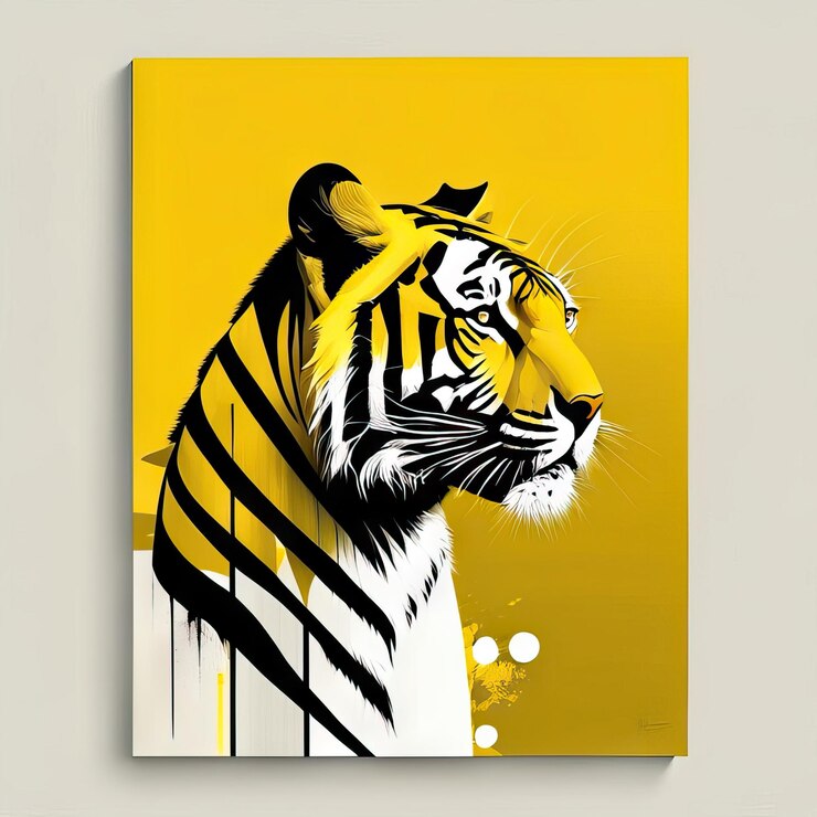 Foto ilustración minimalista de tigre