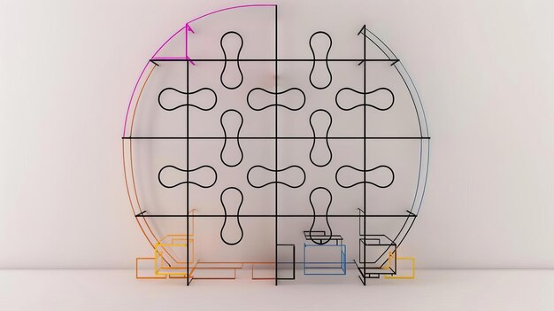 Ilustración Modelo 3D Icono de segmento de línea mínima en una forma abstracta de infinito o bucle