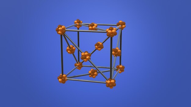 Ilustración del modelo d de la red de cristal de cobre