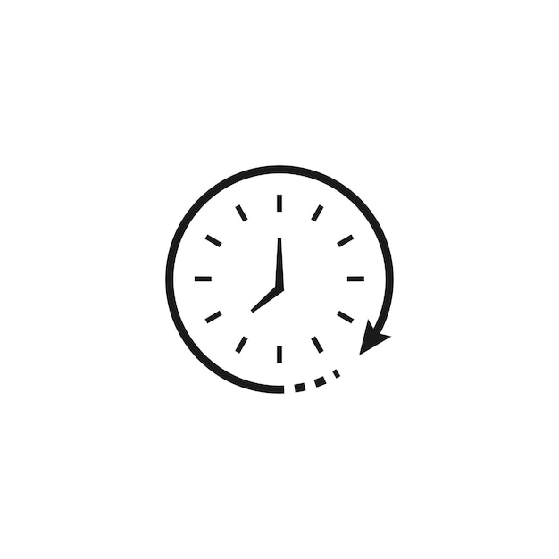 Ilustración moderna con flecha de tiempo icono aislado icono de reloj icono de hora icono del reloj vector