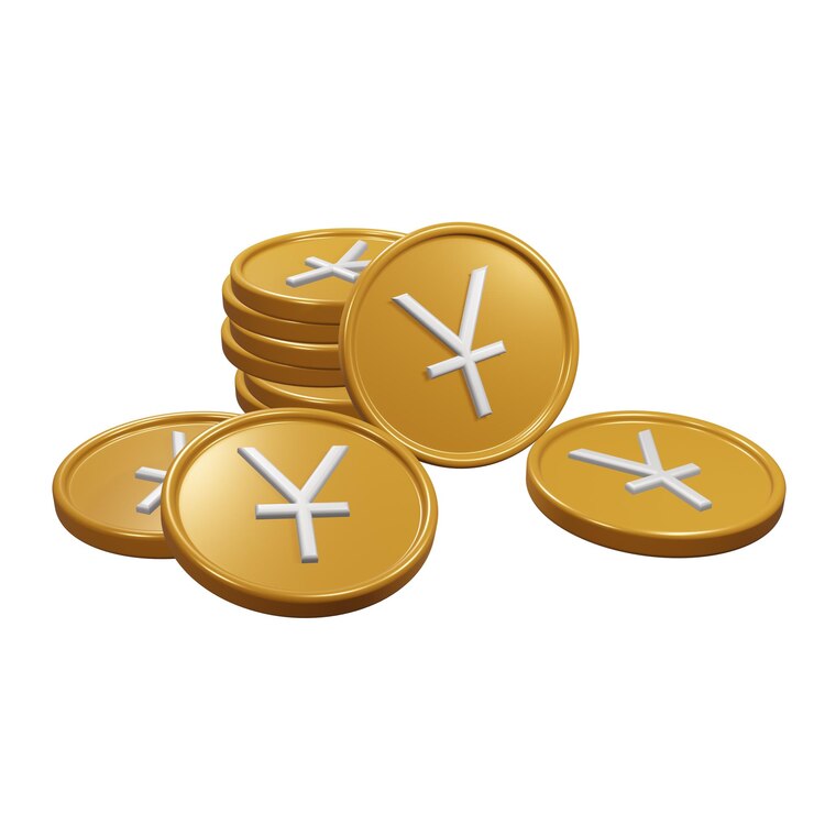 Ilustración de moneda de oro Yuan 3d
