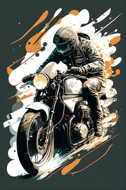 Ilustración de motocicleta vintage