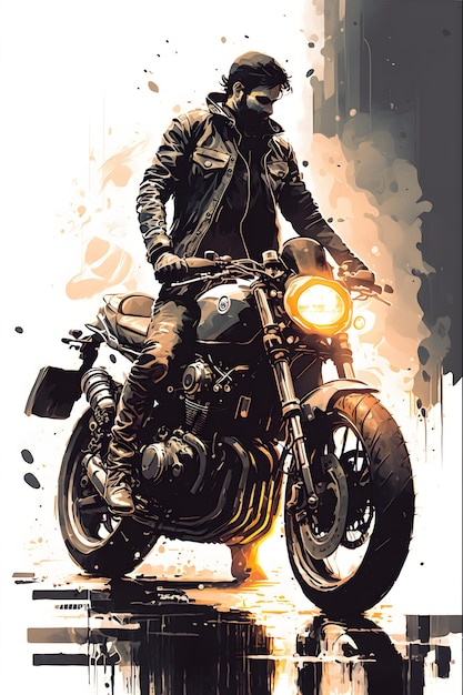 Ilustración de motocicleta vintage