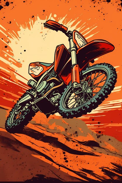 Foto ilustración de motocross generada por ia