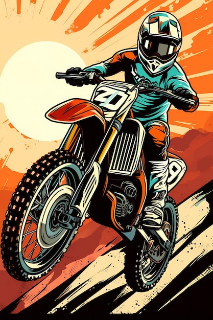 Ilustración de motocross generada por IA