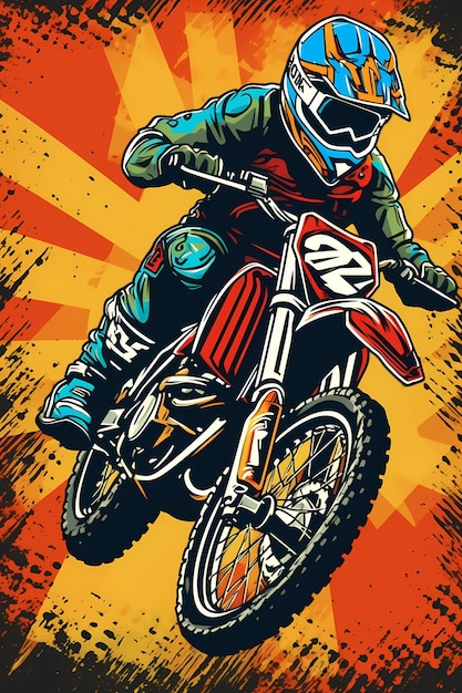 Ilustración de motocross generada por IA