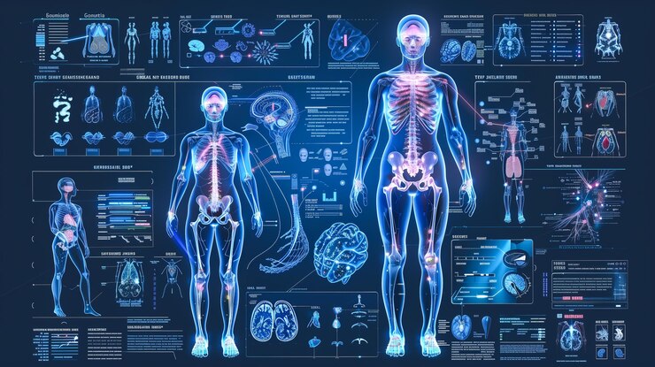 Una ilustración muestra la anatomía del cuerpo humano IA generativa