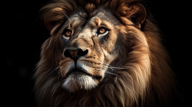 En esta ilustración se muestra la cara de un león.