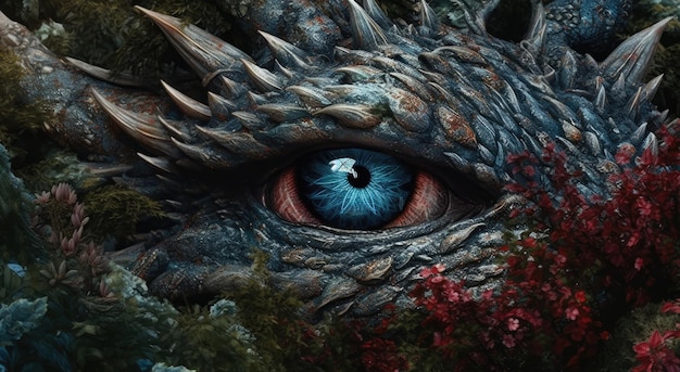 En esta ilustración se muestra el ojo de un dragón.