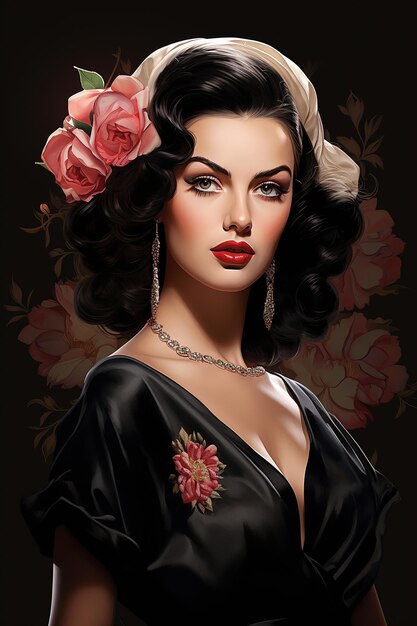 Ilustración de mujer hermosa y elegante.