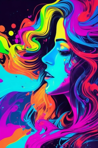 Ilustración de mujer multicolor