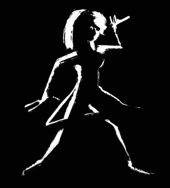 Ilustración de una mujer que canta