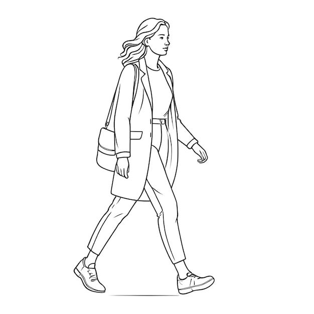 Foto una ilustración de mujeres caminando sobre un fondo blanco