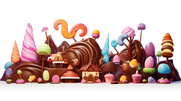 Ilustración del mundo dulce de los dulces