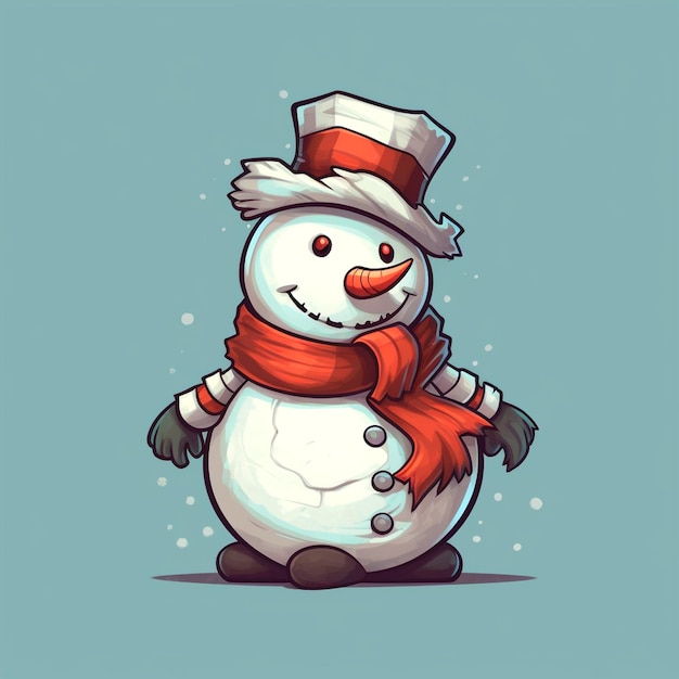 Ilustración de un muñeco de nieve