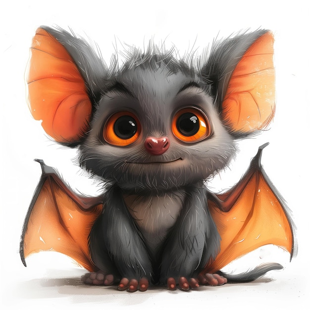 Ilustración de murciélago de dibujos animados para niños AI generativa de libros