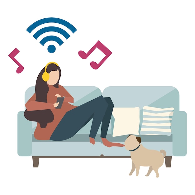 Ilustración de música png de fondo transparente