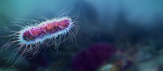 Foto una ilustración muy detallada y realista de bacterias para la representación científica o