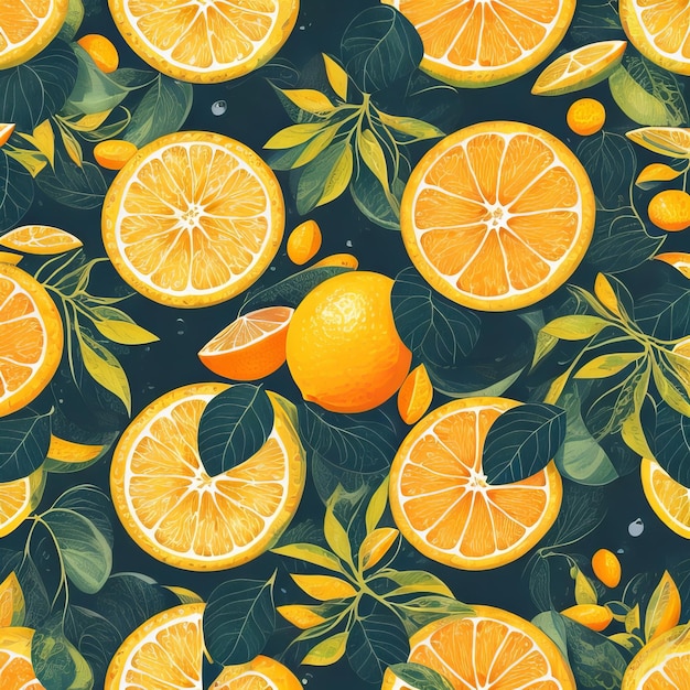 Foto ilustración naranja de un patrón sin costuras