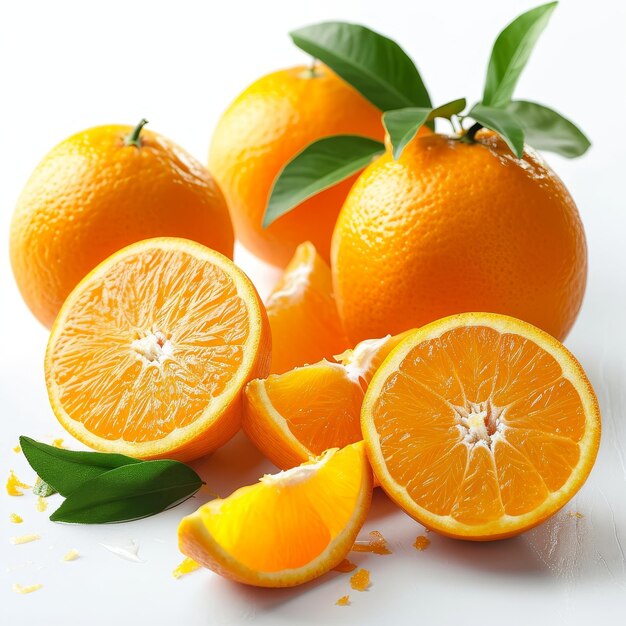 Ilustración naranjas en entorno blanco