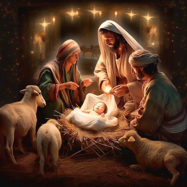 Ilustración de la Natividad de Navidad