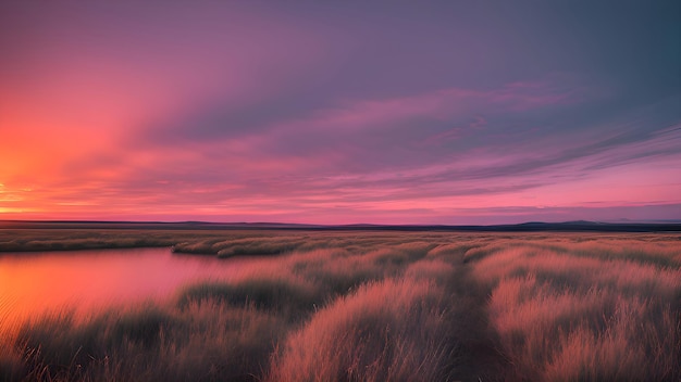 la ilustración de la naturaleza del cielo rosa