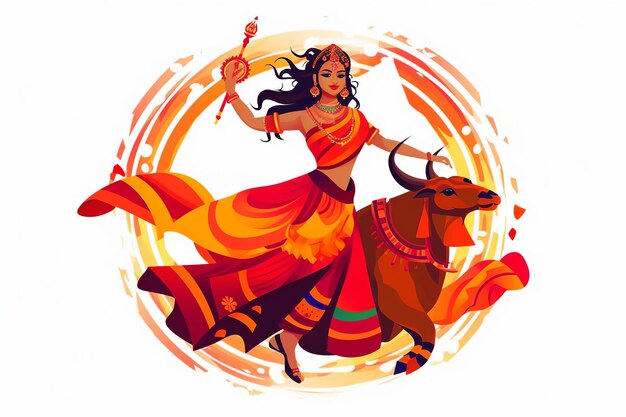 Foto ilustración de navratri en un fondo blanco