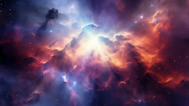 La ilustración de la nebulosa y el espacio se crea utilizando herramientas generativas de IA