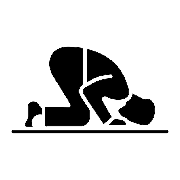 Ilustración negra sólida del glifo de Sujud