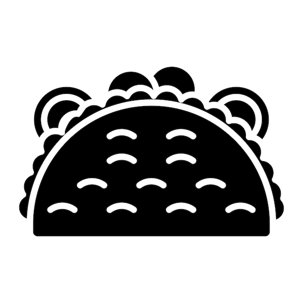 Ilustración negra sólida del glifo de taco