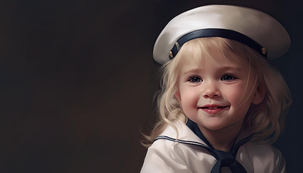 Ilustración de niña en traje de marinero por IA generativa