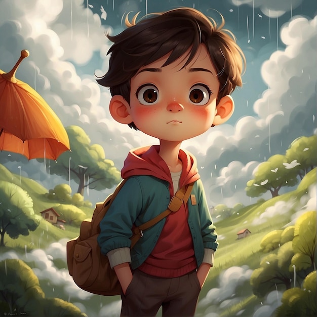 Ilustración de un niño lindo