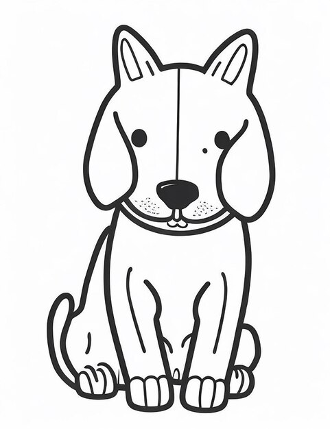 Foto ilustración para niños para colorear ilustración de perro lindo