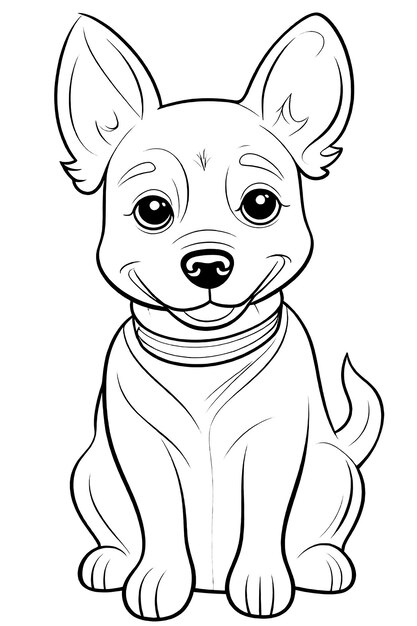 Ilustración para niños para colorear Ilustración de perro lindo