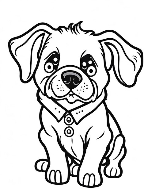 Ilustración para niños para colorear Ilustración de perro lindo