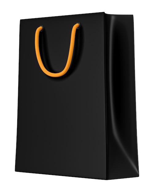 Ilustración de objetos 3D en fondo transparente en una bolsa de compras png negra