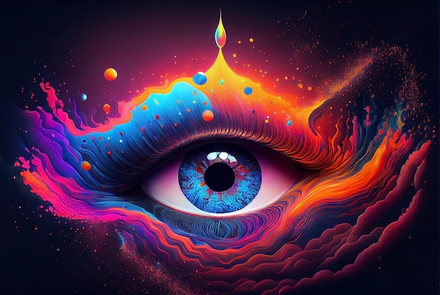 Ilustración de ojo de color vibrante Generativo ai